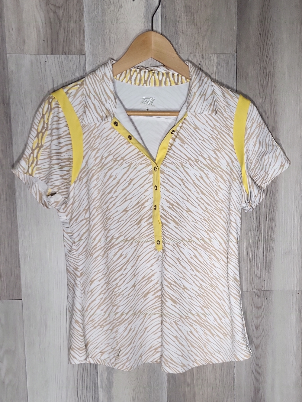 Tail Tech Golf Polo Womens Medium Animal Print Lightweight Activewear